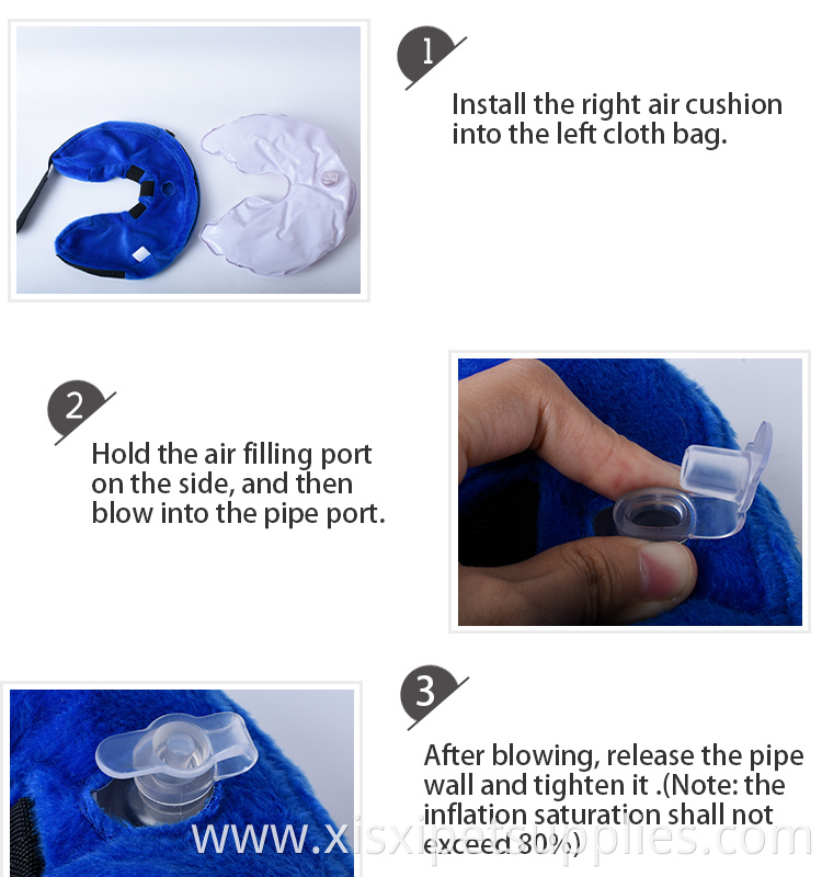Dog Cat Protective Inflatable Collar Soft Pet Recovery Collar Does Not Block Vision E-Collar